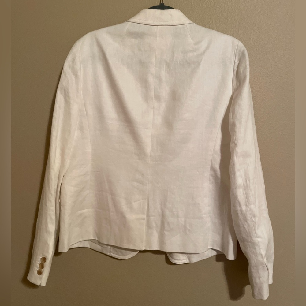 J Crew Lined White Linen Women’s Blazer - 14 - Picture 4 of 6